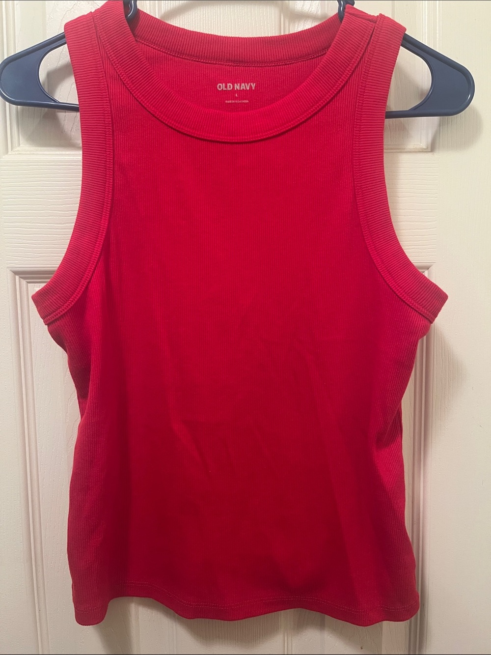 Old Navy Red Ribbed Sleeveless Tank